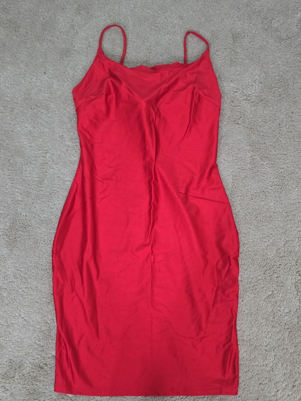 iris Red Spaghetti Strap Midi Dress